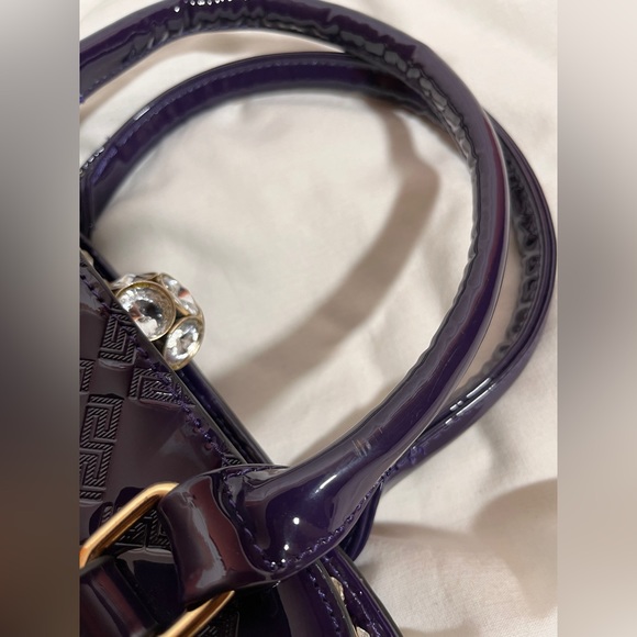 Moda Patent Faux Leather Purse-like Handbag - Deep Purple LDFK2712 - Picture 6 of 15